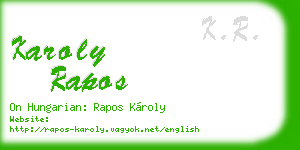 karoly rapos business card